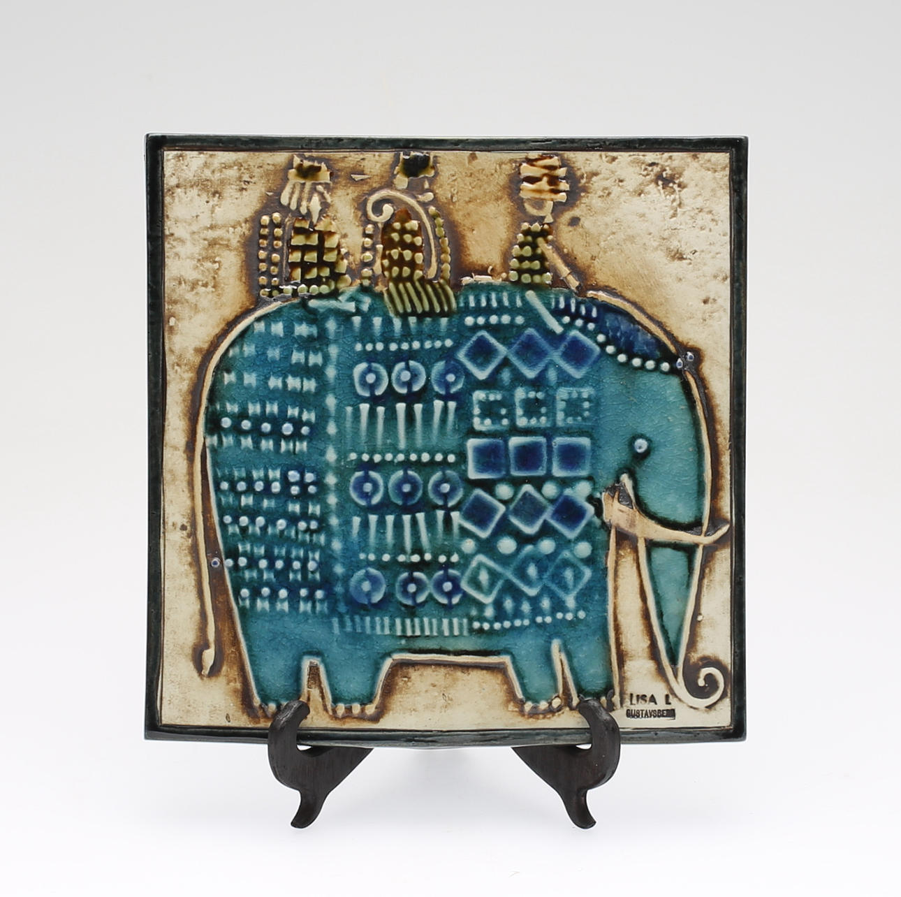 VÄGGPLAKETT, lergods, Lisa Larson, Gustavsberg.