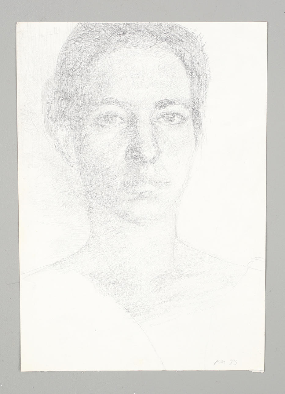 PETER MARTENSEN. Studie, teckning, signerad PM och daterad -83.