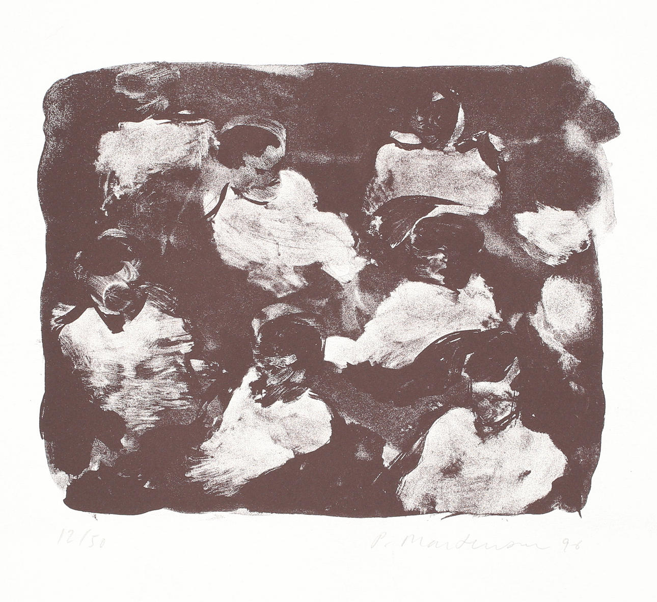 PETER MARTENSEN. Grupp människor, litografi nr 12/50, signerad P Martensen och daterad -90.