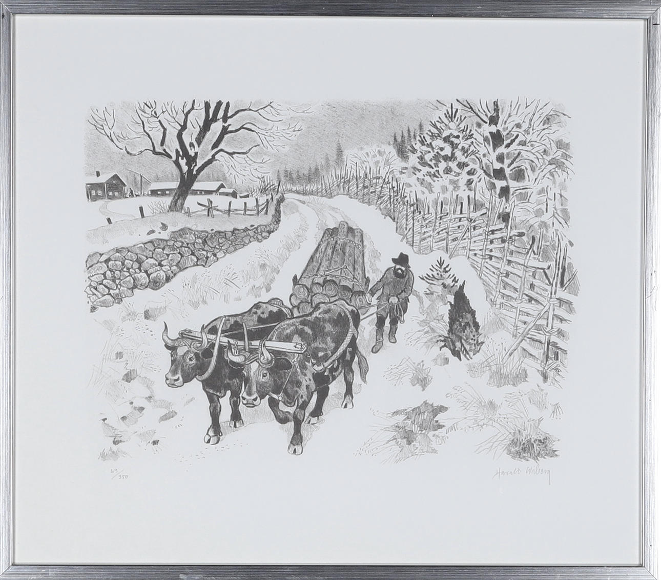 HARALD WIBERG. Lithograph, “Oxfran”, signed and numbered 63/350.