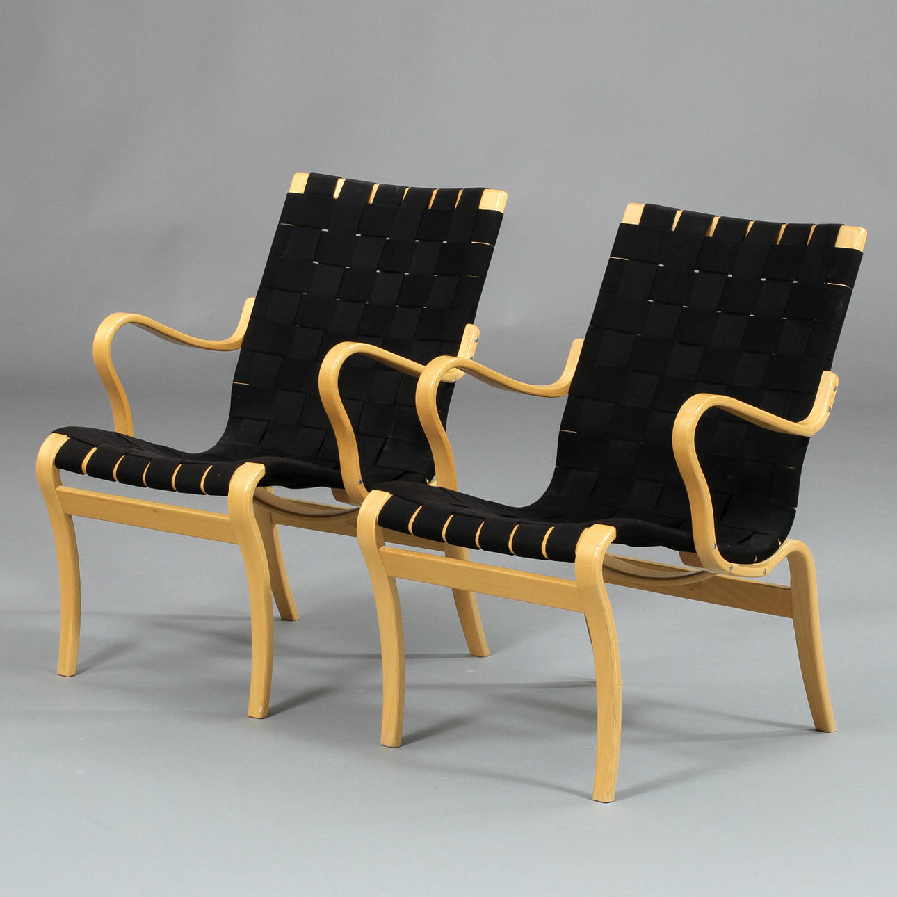 KARMSTOLAR, 2 st, "Mina", Bruno Mathsson, 1900-talets andra hälft.