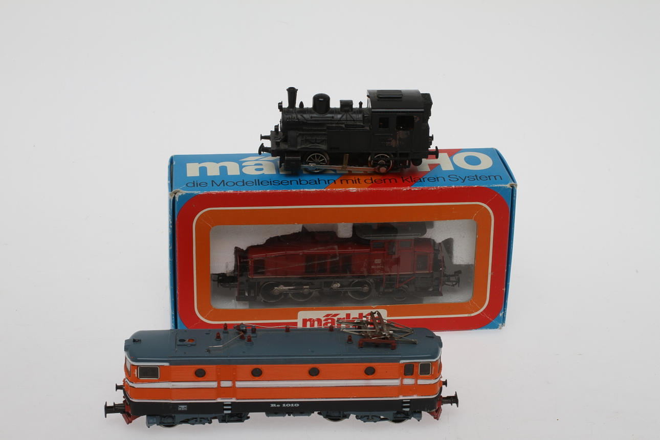 MODELLTÅG MÄRKLIN 3043 svenska Rc-loket Rc 1010, växellok 3157 i originalkartong och ånglok 3029 (Primex).