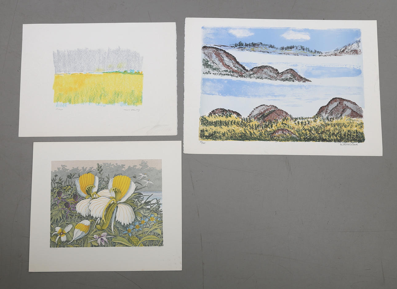 GRAFISKA BLAD, 3 st. bland annat Bertil Almlöf. Signerade.