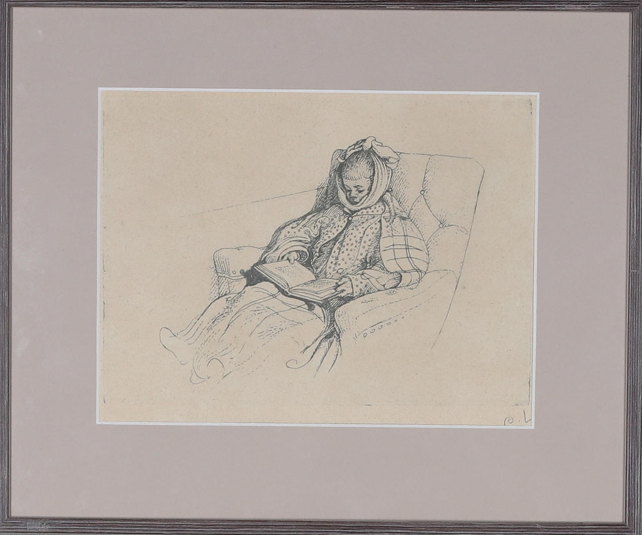 CARL LARSSON. “Mumps”, etching, monogram signed in print.