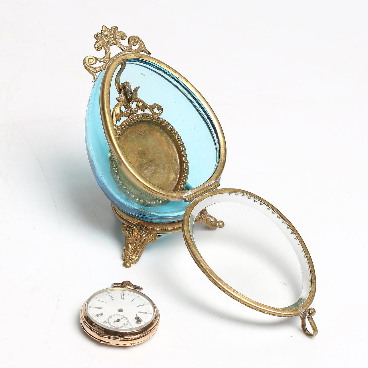 MORMORSUR, Remontoir, 14k guld och KLOCKGÖMMA, omkring sekelskiftet 18/1900.
