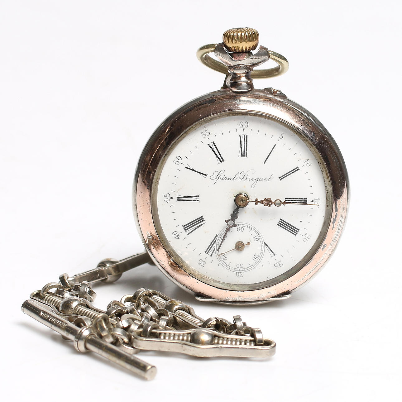 FICKUR, 800 silver, Spiral Breguet, Remontoir, omkring sekelskiftet 18/1900. Bruttovikt 75 gram.