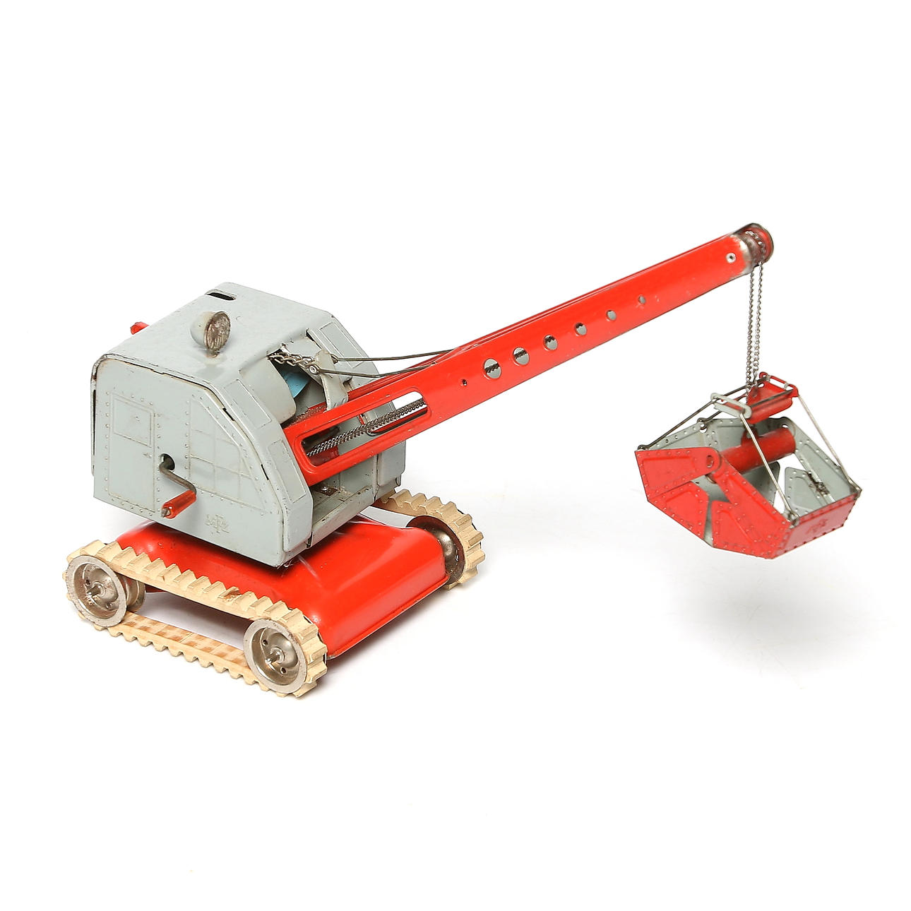 LEKSAK, plåt, grävmaskin, Michael Fuchs Zehndorf, MTZ,1950-tal.