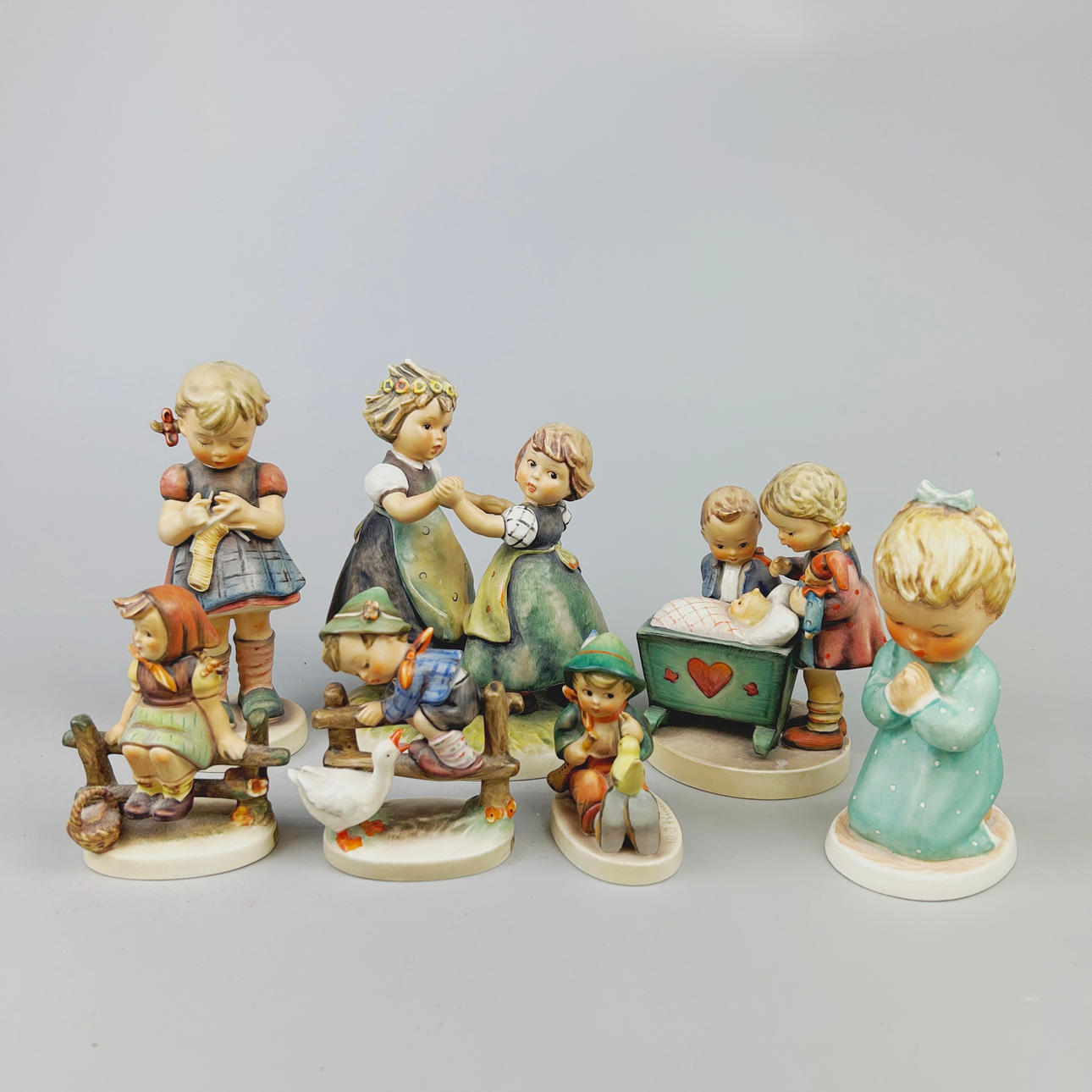 GROUP OF SEVEN PORCELAIN GOEBEL FIGURES. Ceramics & Porcelain ...