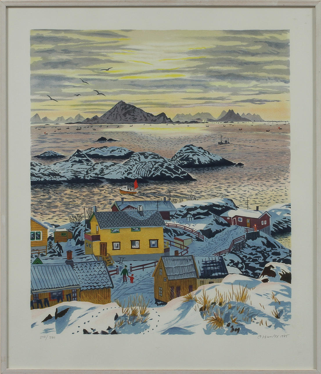 MONA HUSS WALLIN. Motiv från Lofoten. Signerad och numrerad 238/380.