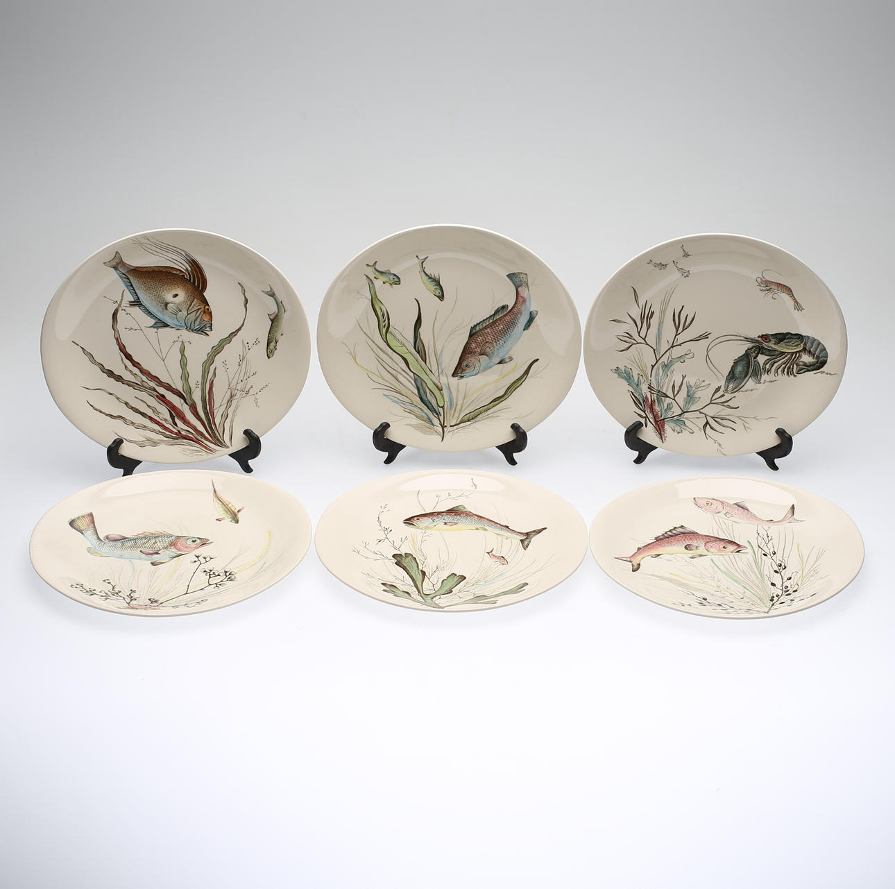 FISKTALLRIKAR, 6 st, porslin, "Fish", Johnson Bros, England, 1900-tal.