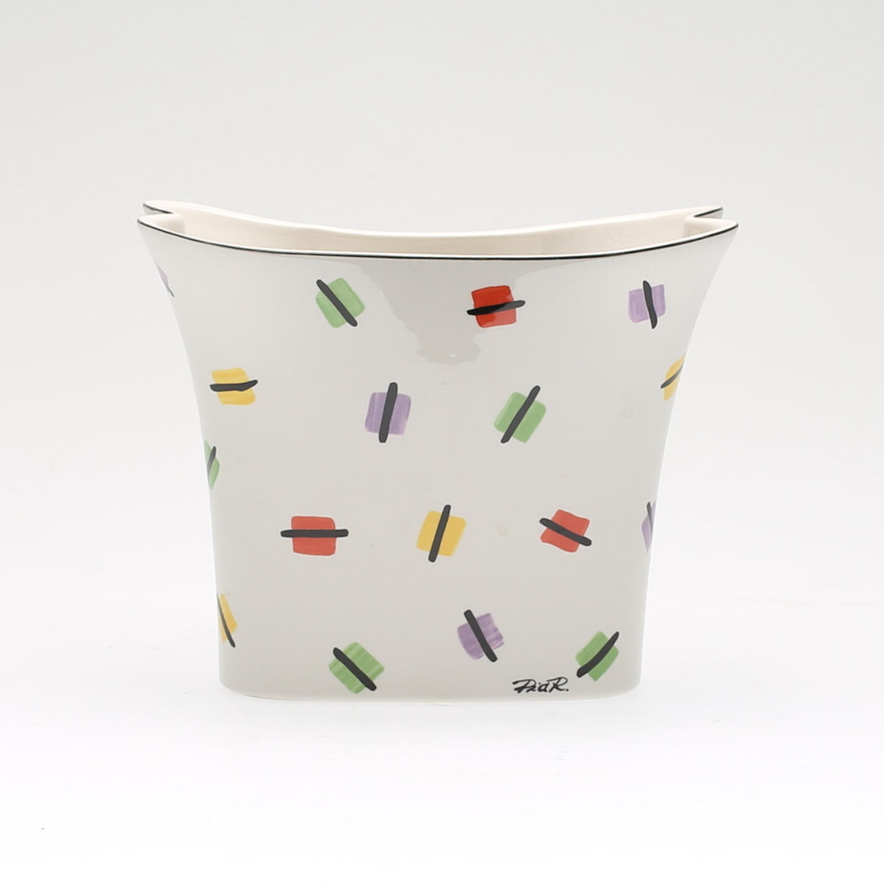 VAS, porslin, "Konfetti", Pia Rönndahl, Gustavsberg, 1980-tal.