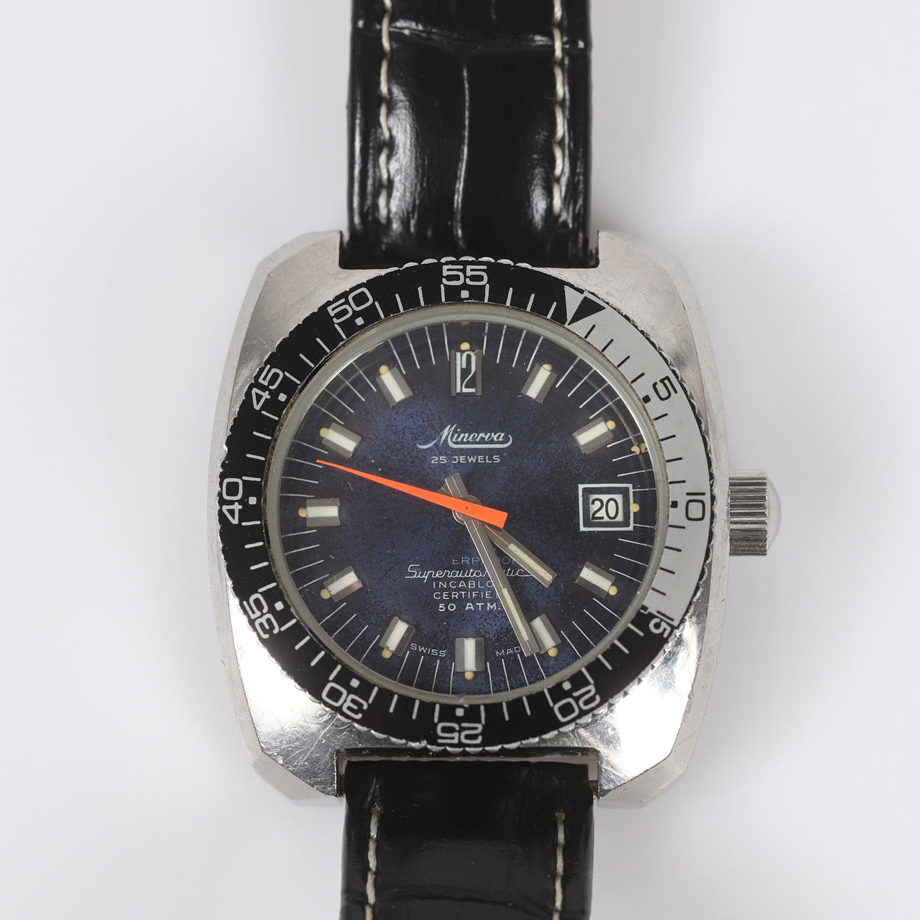 WRISTWATCH, Minierva Superautomatic, steel.