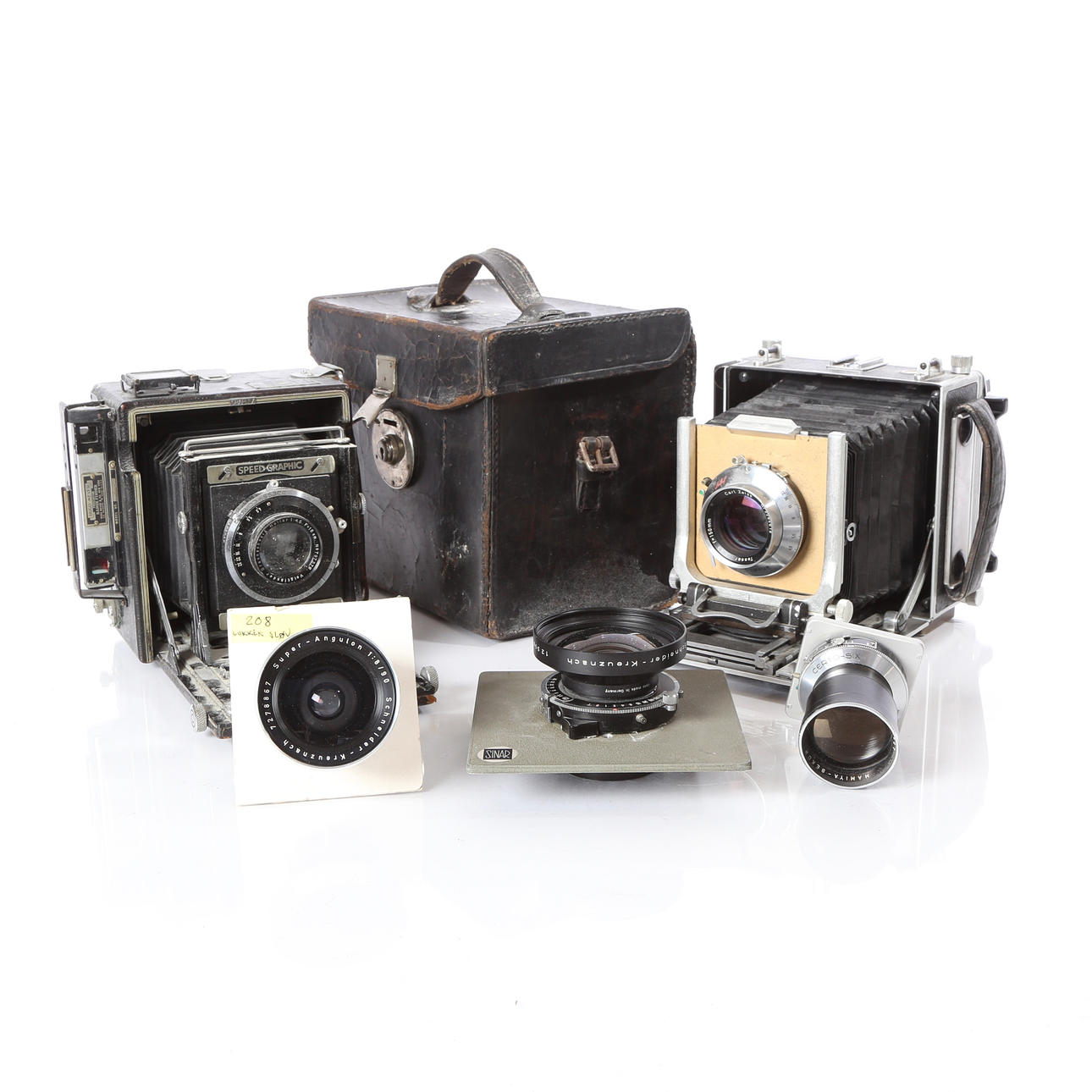 Linhof Technika camera, Speed Graphic camera, Linar/Symmar-S lens etc ...