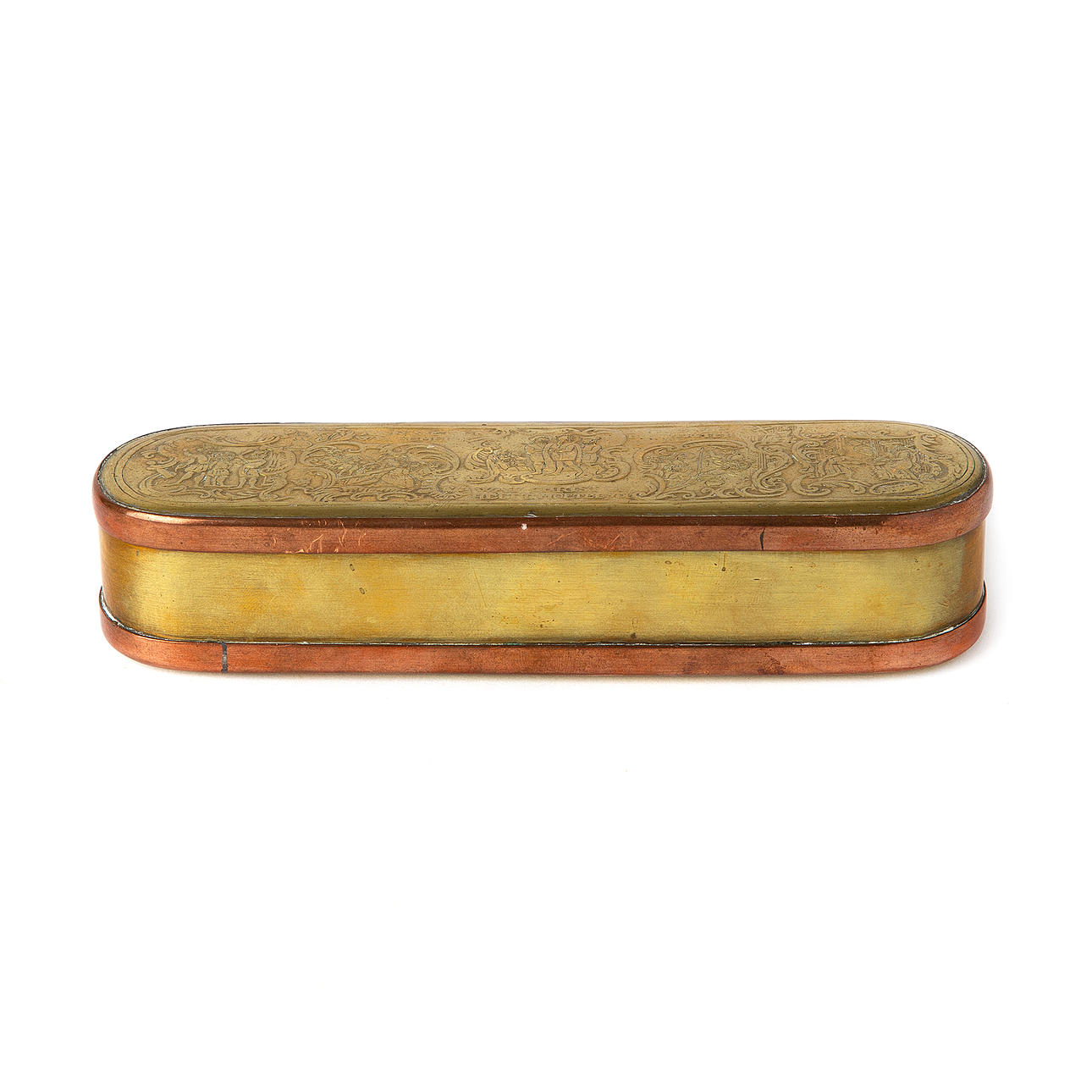 A brass and copper snuff box, Holland, probably the first quarter of ...