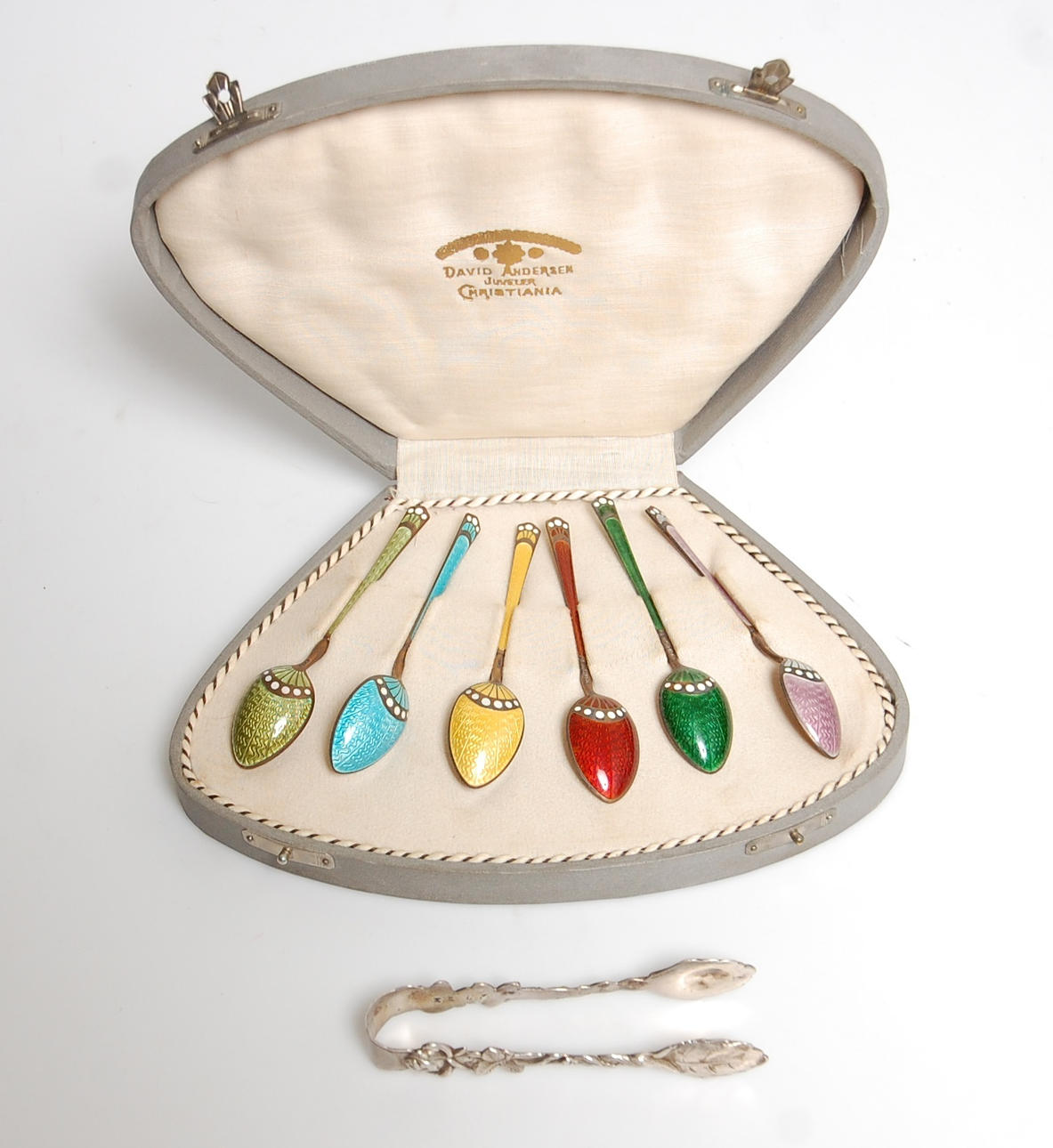 MOCKASKEDAR, emalj, SOCKERTÅNG, silver.