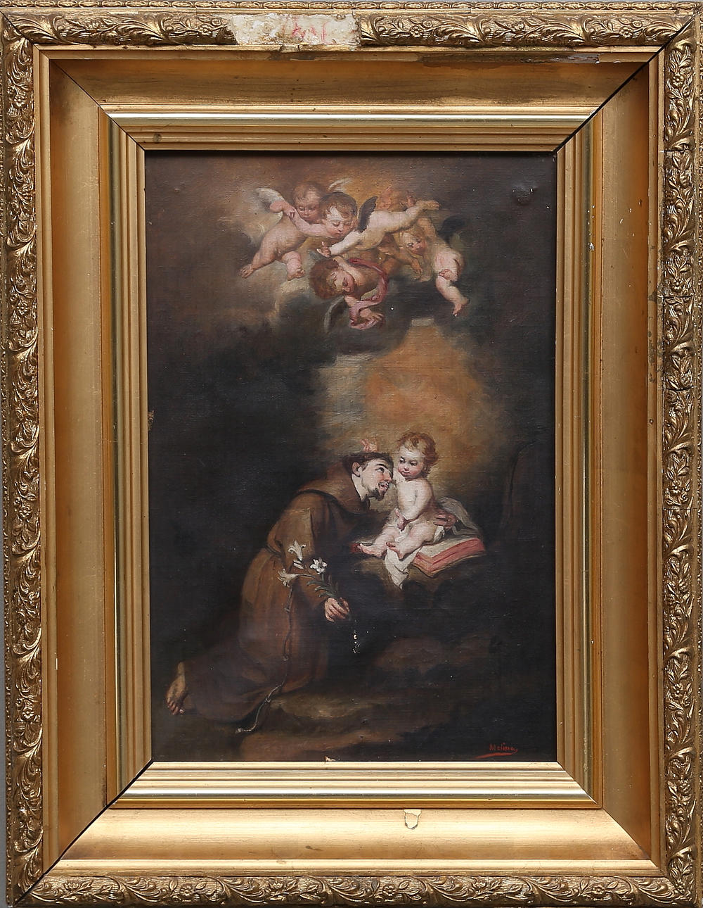 OIDENTIFIERAD KONSTNÄR. Olja på duk, religöst motiv, signerad.