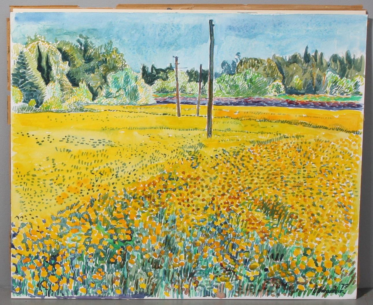 OIDENTIFIERAD KONSTNÄR. Akvarell, signerad Edwardson och daterad 1975.