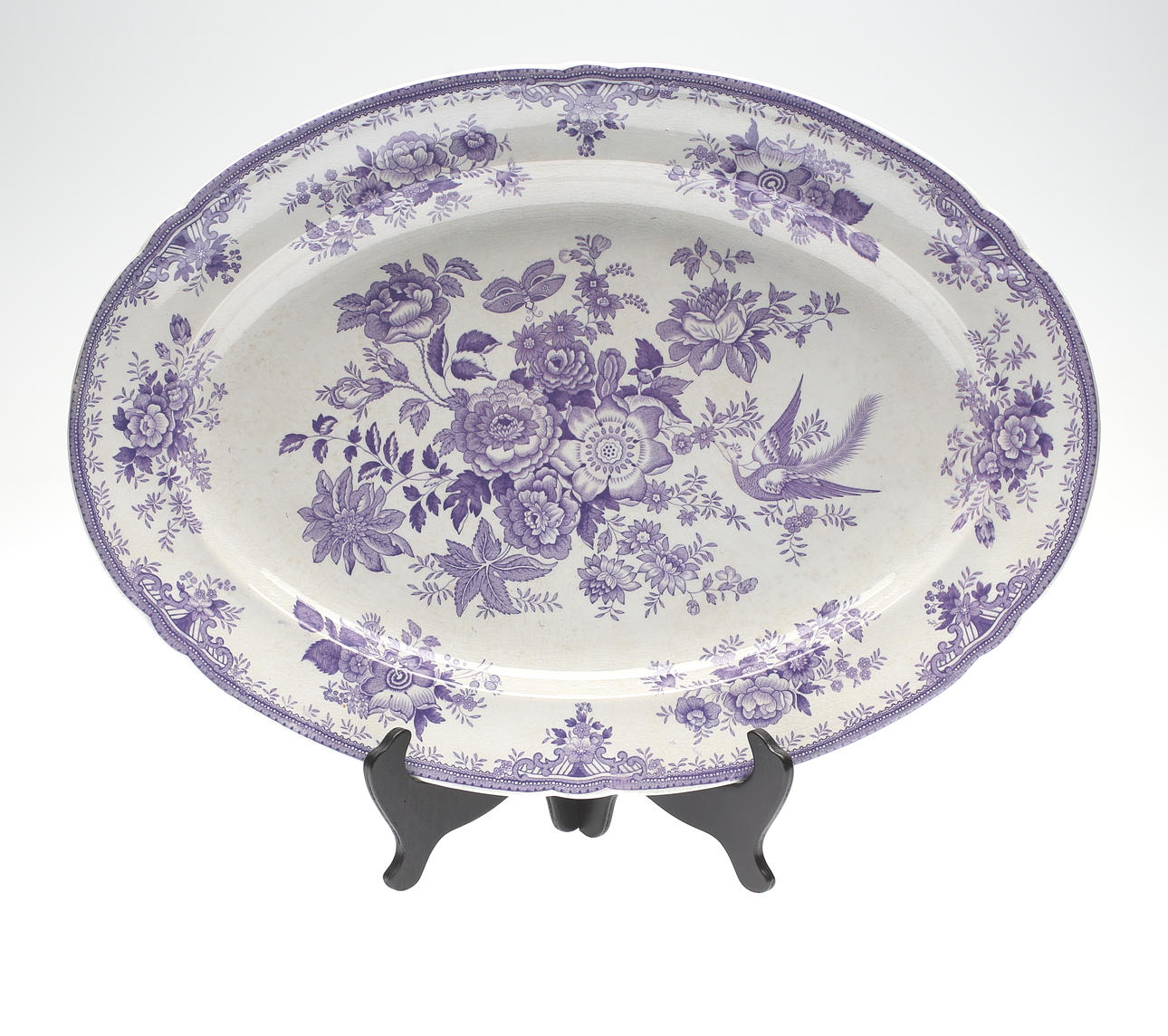 STEKFAT, flintgods, "Asiatic Pheasants", Gustafsberg, 1900-talets början.