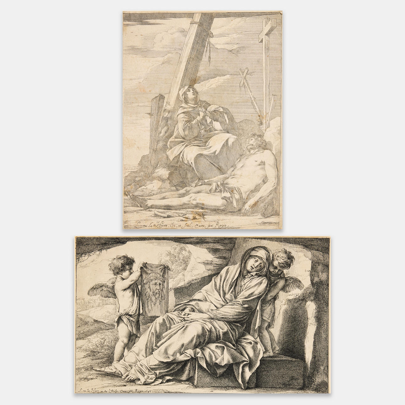 LAURENT DE LA HYRE (FRANCE 1606-1656). Two etchings. 