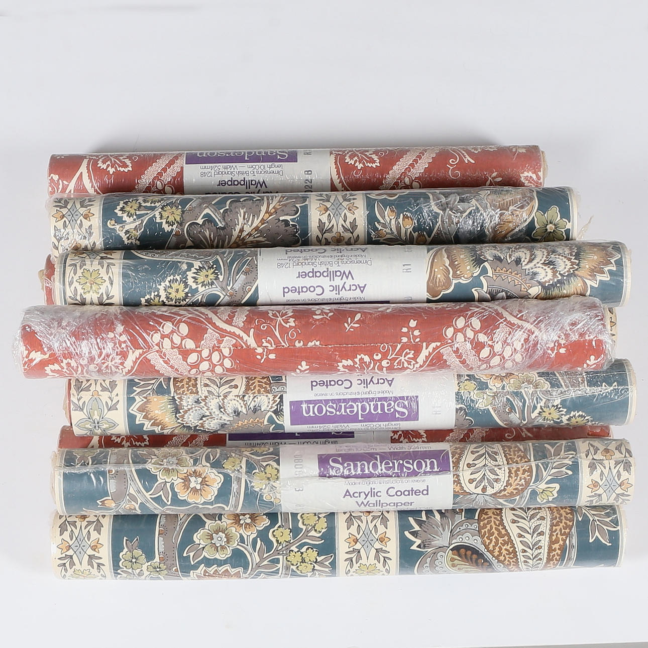 TAPETRULLAR, 14 st, England, Sanderson, 1900-talets senare hälft.