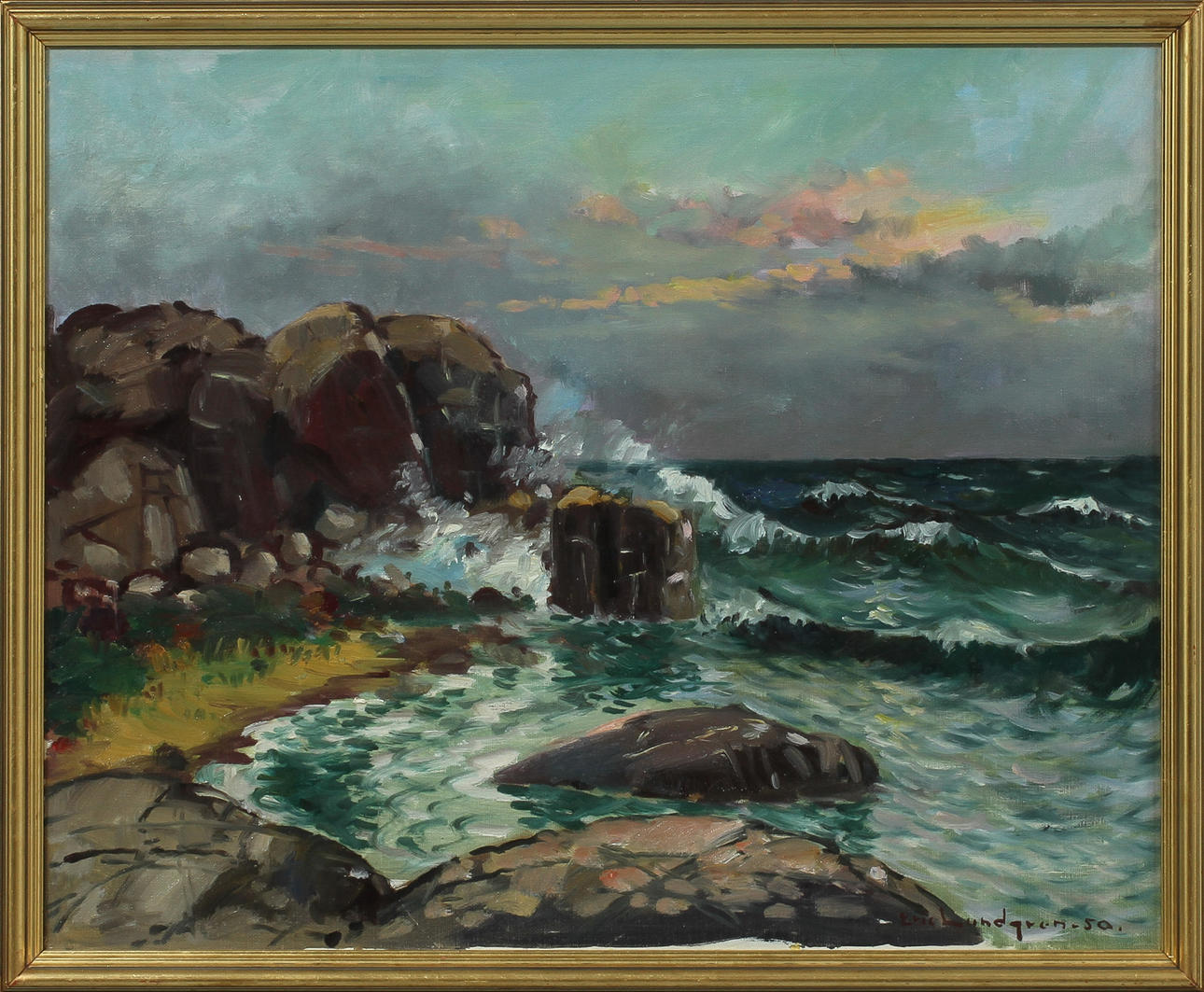 ERIC LUNDGREN. Hovs Hallar, olja på duk, sign o dat -50.