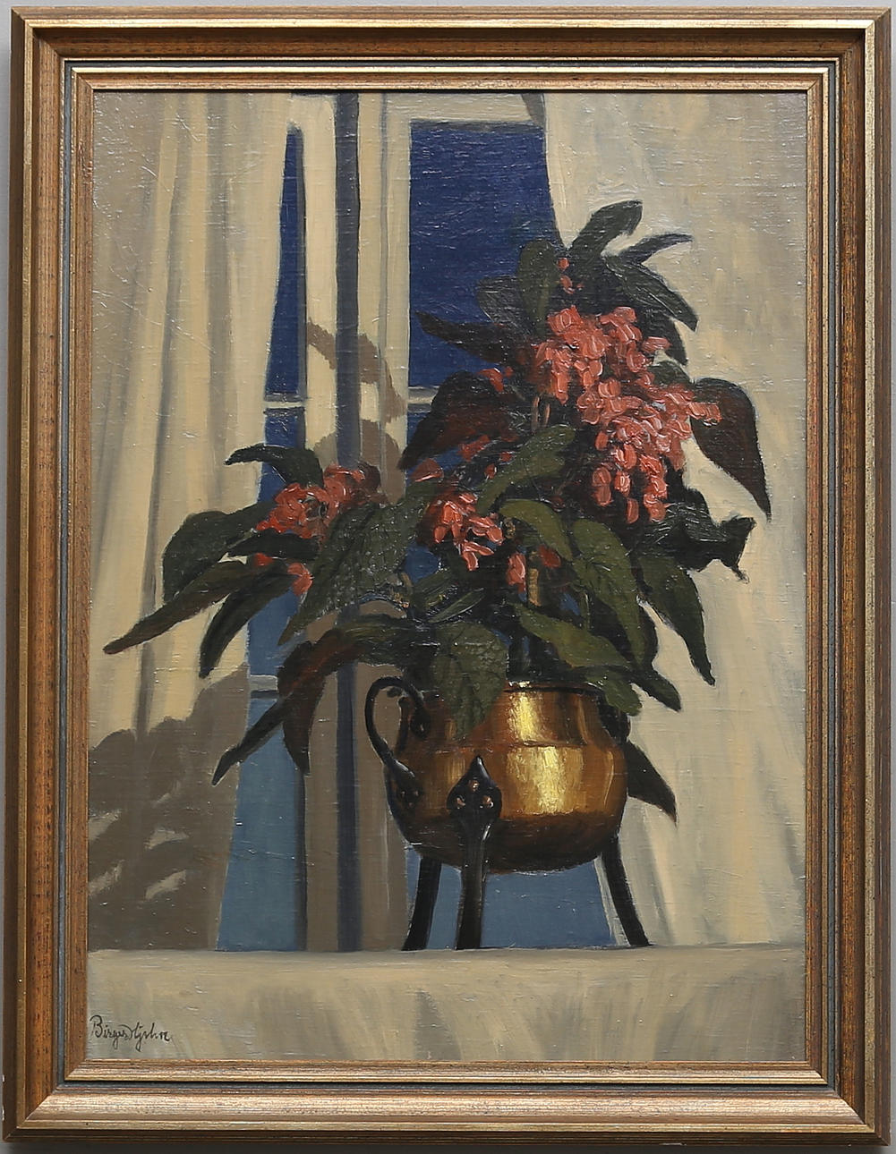 BIRGER HJELM. Duk uppklistrad på pannå, signerad.