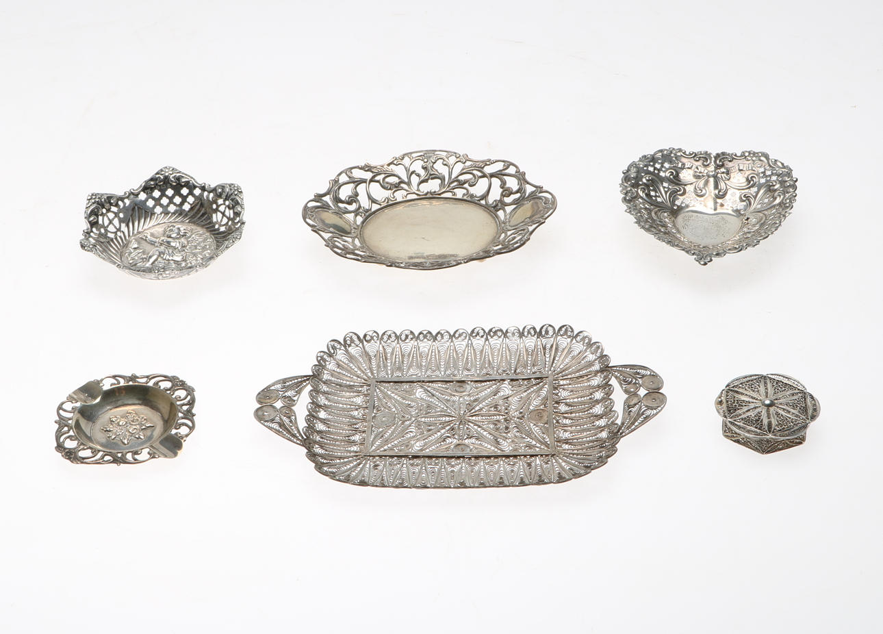 SILVERFAT M M, 6 delar, 1900-tal.