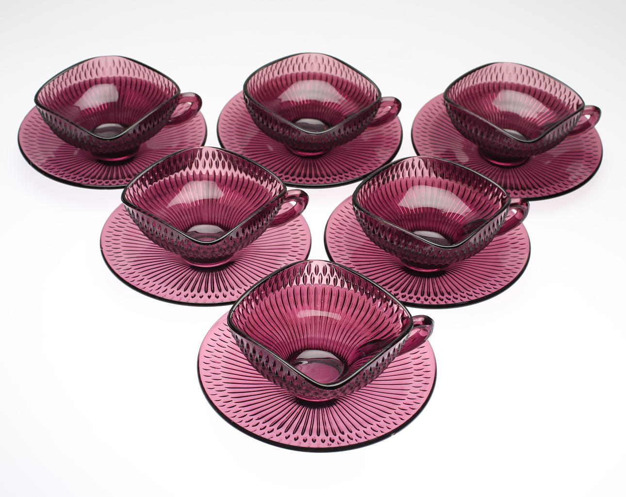 TESERVIS, 6 delar, glas, 1900-talets andra del.