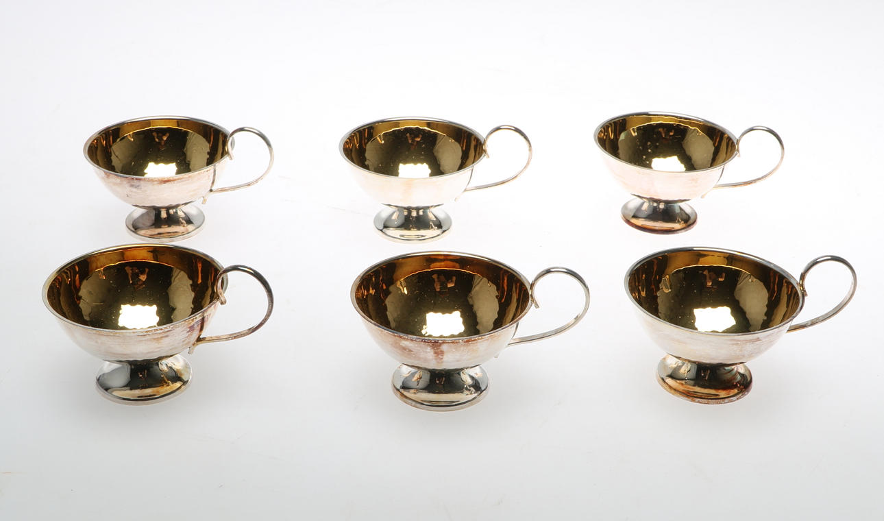 PUNSCHMUGGAR, 6 st, silver, Ceson, 1900-tal.