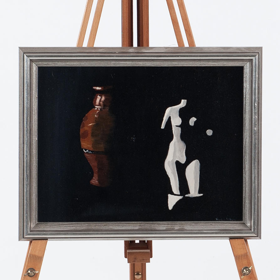 STELLAN WIBERG. Oil on canvas, composition.