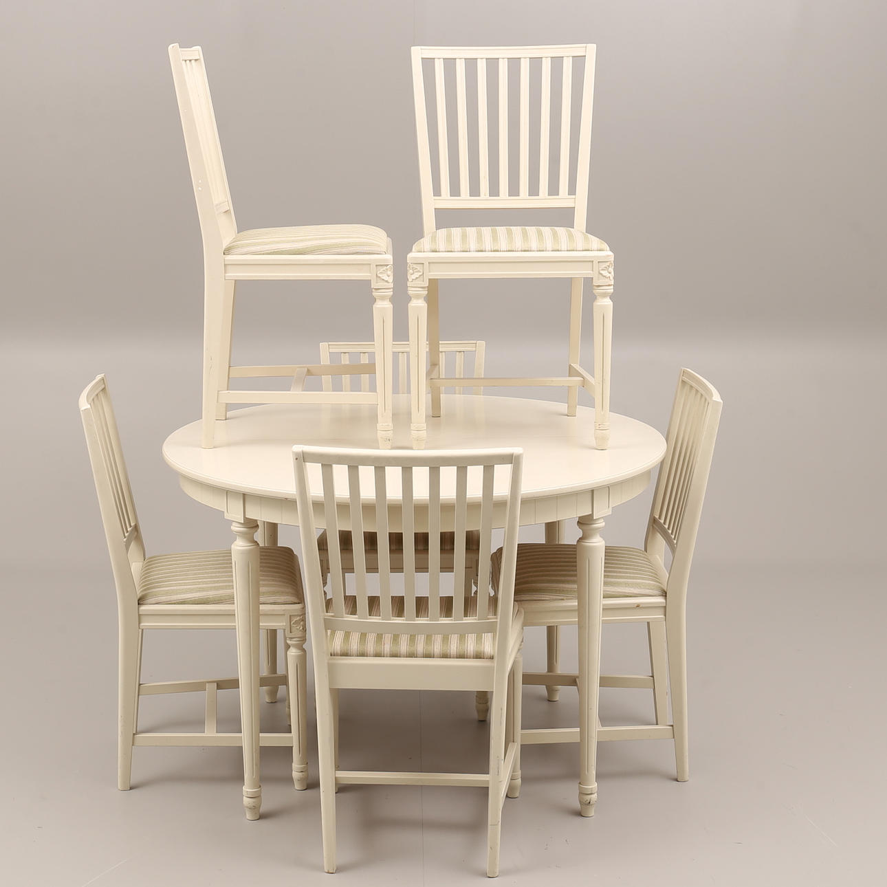 MATSALSGRUPP, 7 delar, gustaviansk stil.