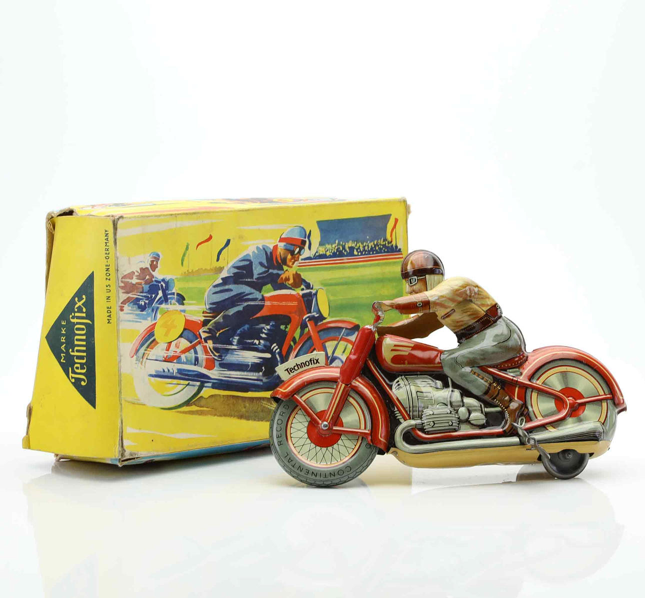 Lot De 3 Wagonets Mécaniques Anciens – Technofix, Zone US, Allemagne, Tôle
