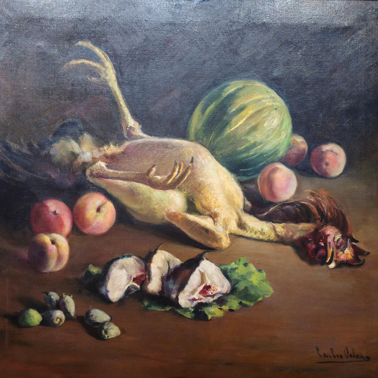 CARLOS VALERO. BODEGÓN DE COCINA. ÓLEO SOBRE LIENZO.