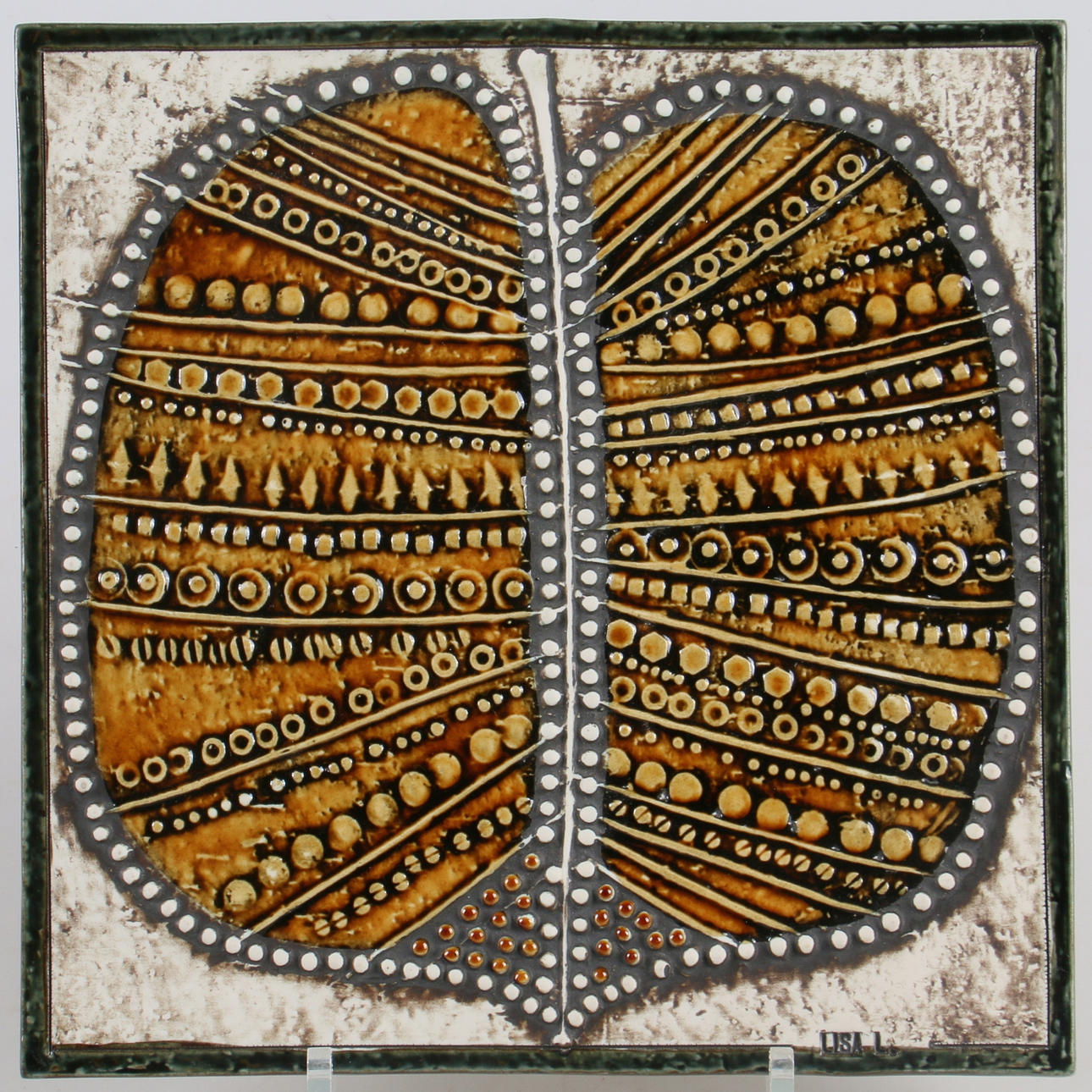 VÄGGRELIEF, stengods, äpple, Lisa Larson, Gustavsberg.