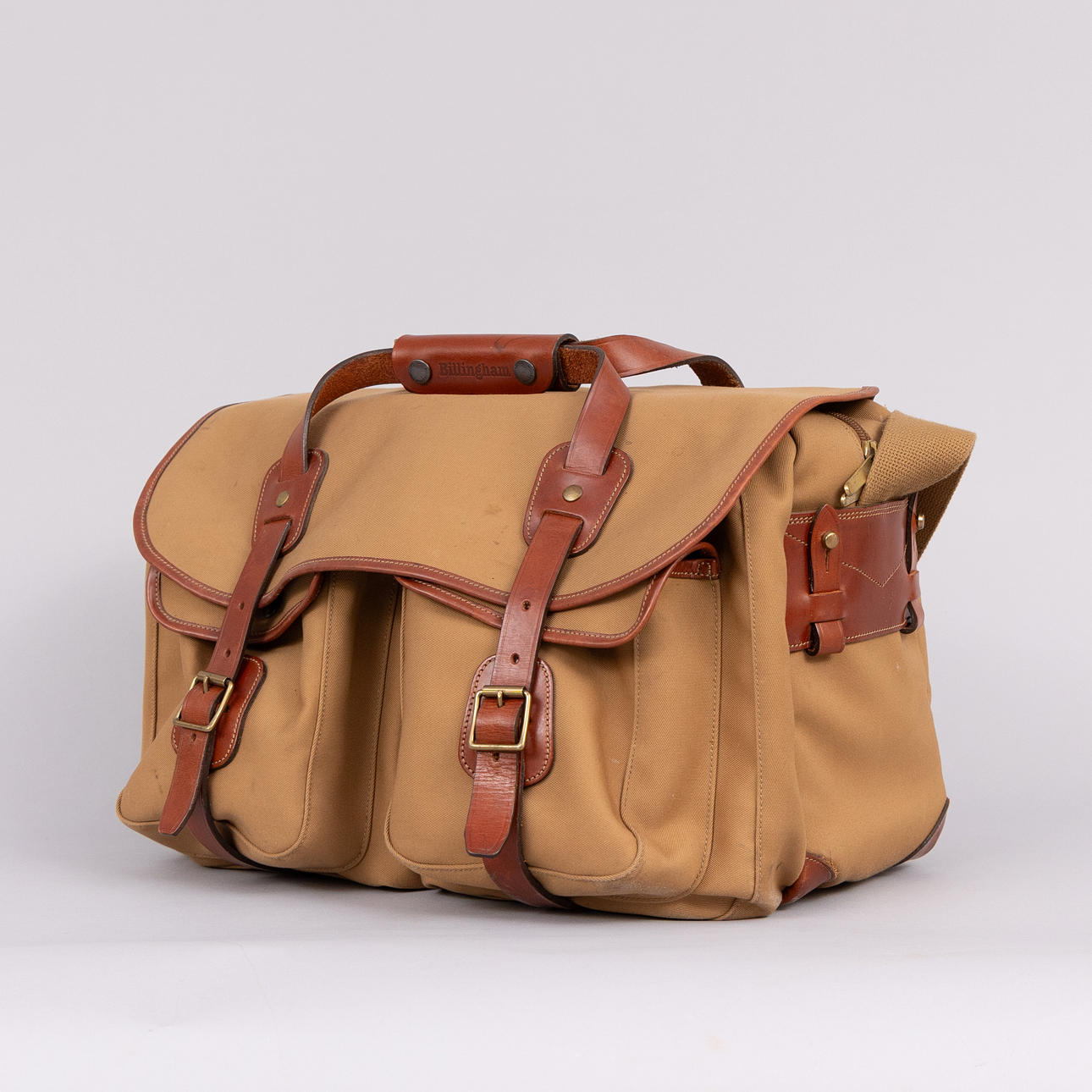 CAMERA BAG, '550', canvas and leather, Billingham.