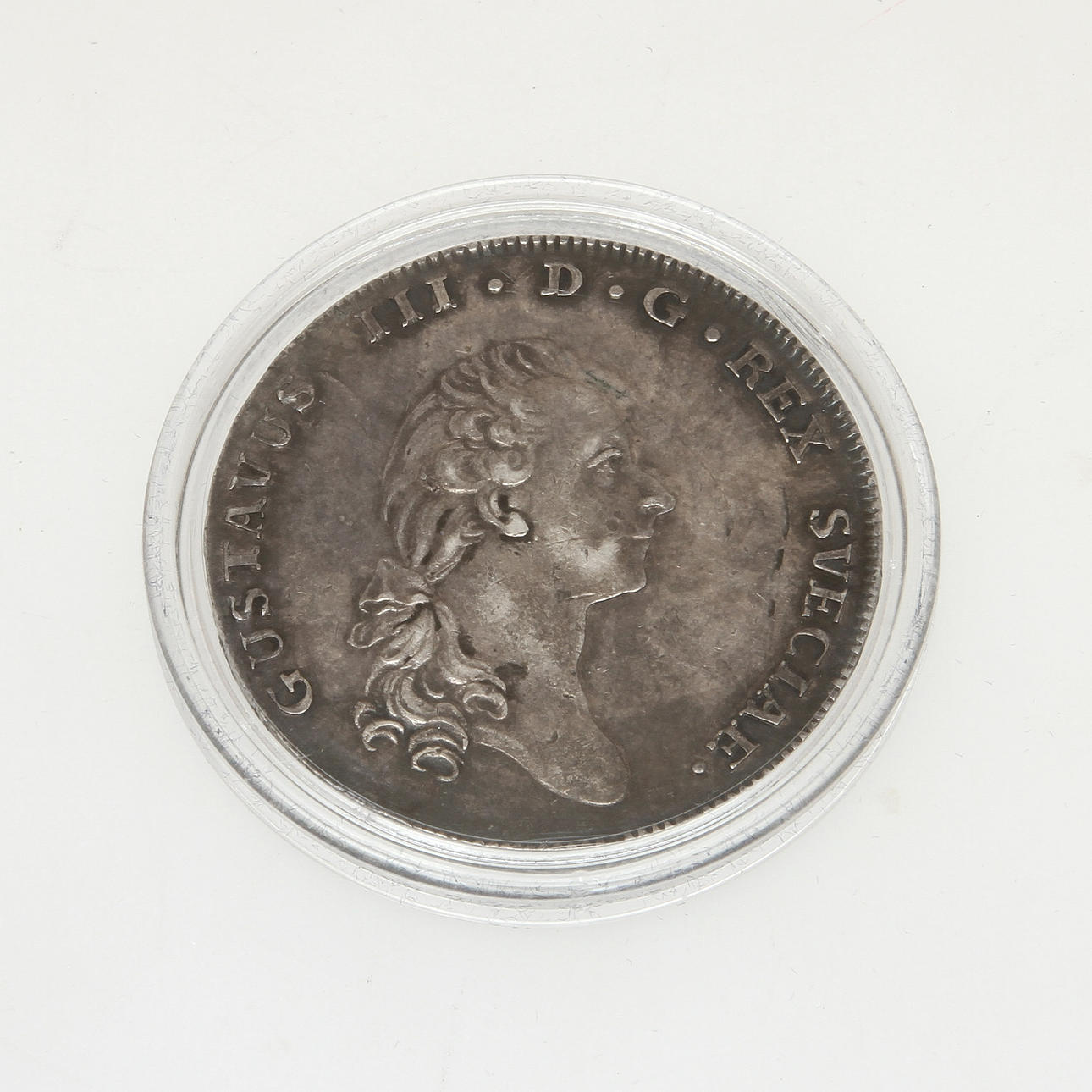 MYNT, silver, 1 Riksdaler, Gustav III, 1781. Vikt 29,2 g.