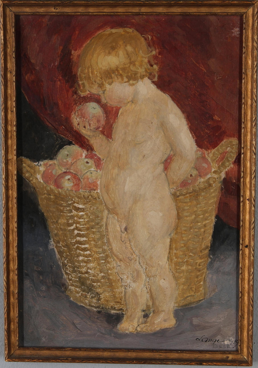 ERIK LANGE. olja på pannå, signerad och daterad 1919.