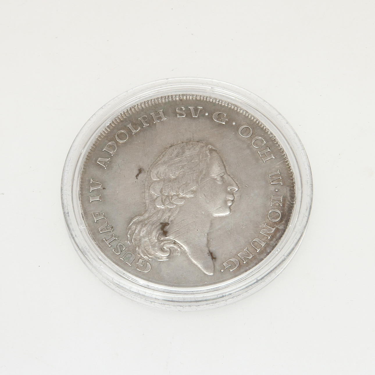 MYNT, silver, 1 Riksdaler, Gustav IV Adolf, 1796. Vikt 29,2 g.