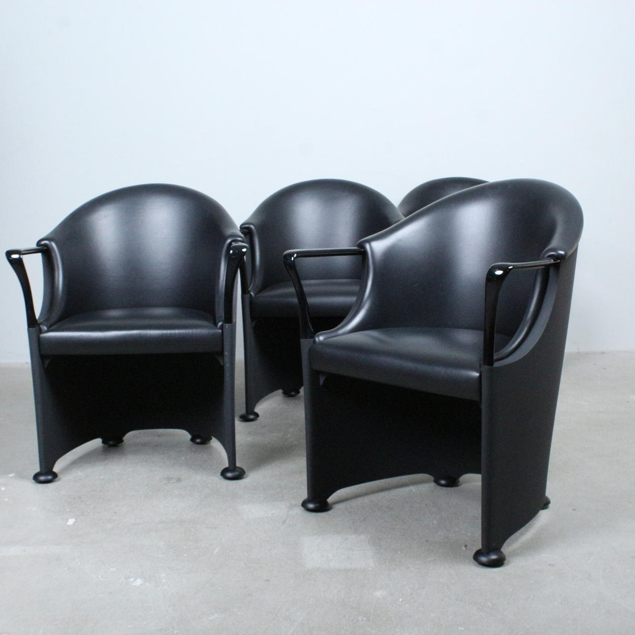 LUIGI ORIGLIA. Driade, 4 armchairs, “Tronetto” model, 1990s, Italy ...
