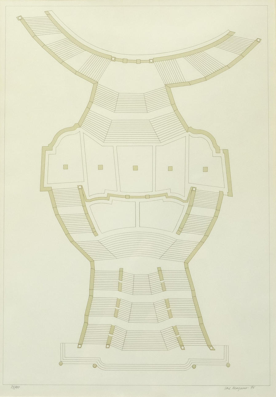 CARL MAGNUS. LITHOGRAPHY. THE SPANISH STEPS.