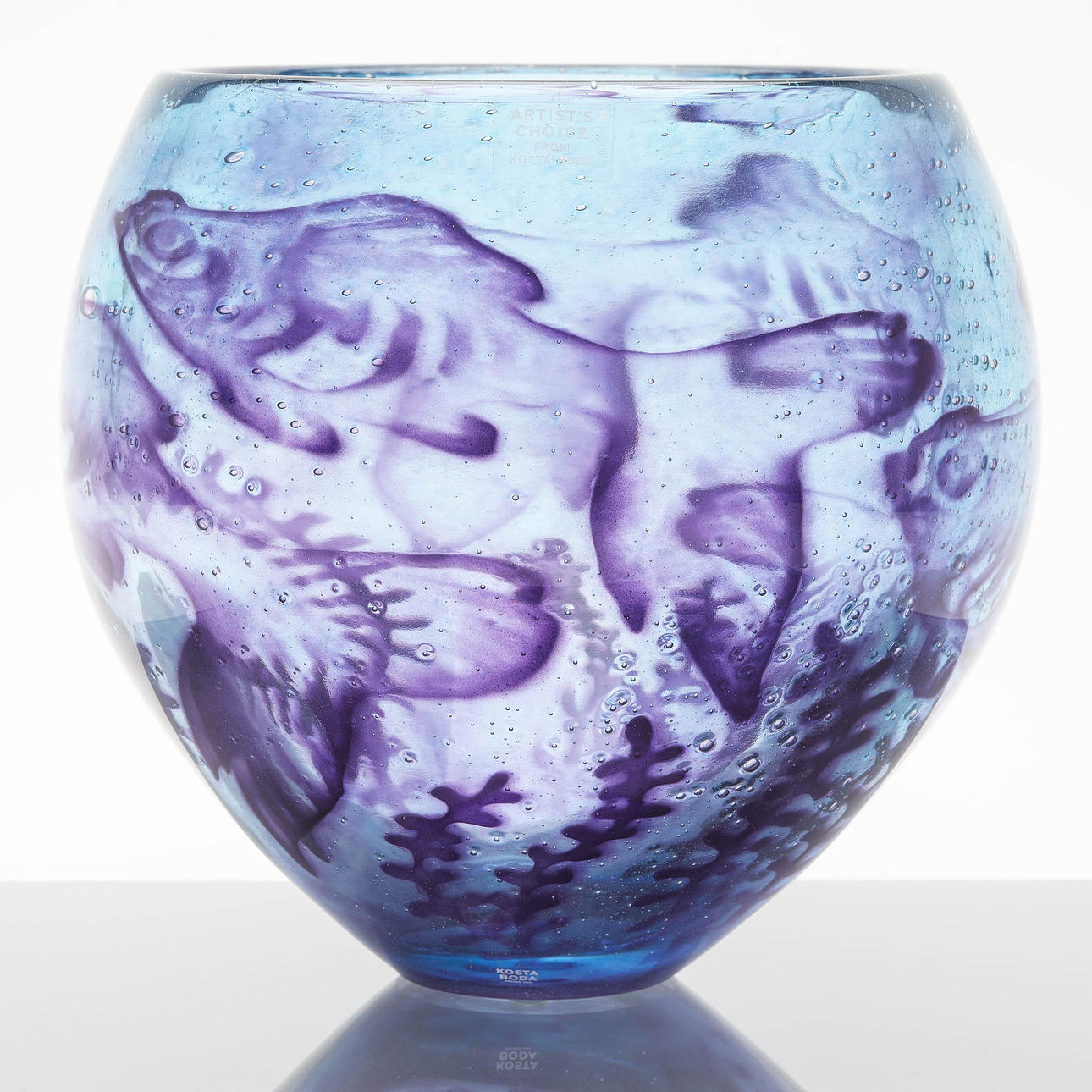 OLLE BROZÉN. “Underworld” art glass bowl, signed, Kosta boda. Glass ...