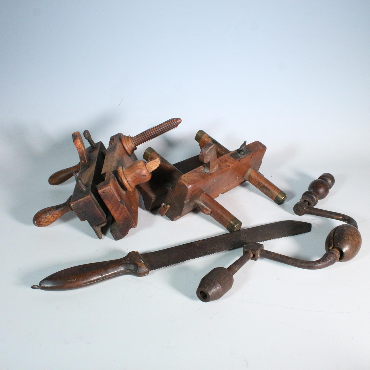 A collection of antique tools.