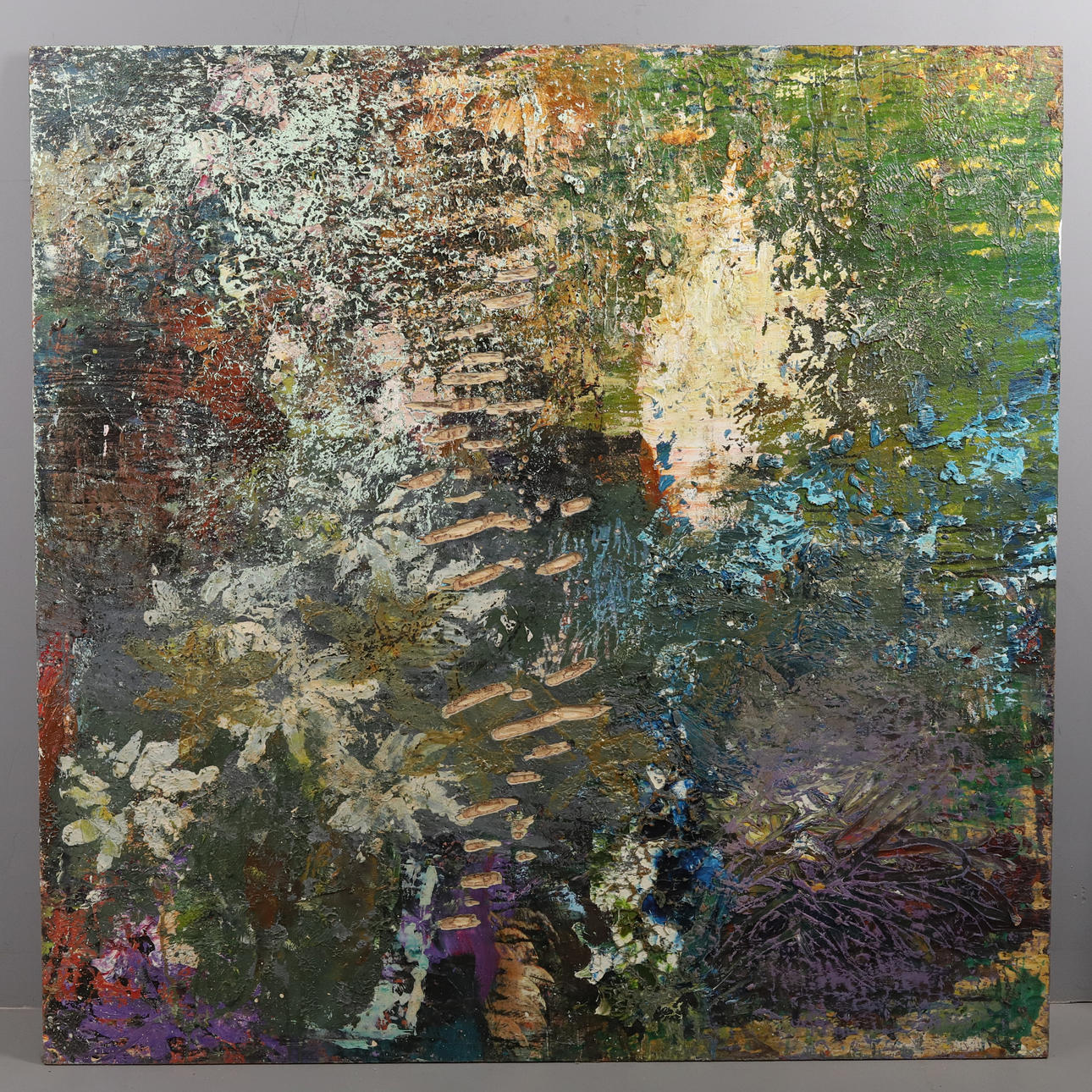 JAMES BATES. OIL ON PROCESSED WOOD PANEL, “Freshly painted 2017", signed.