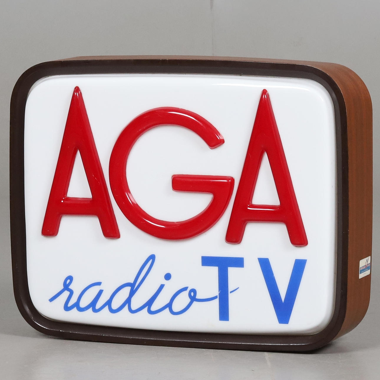 AGA - Radio TV, ljusskylt, Nässil & Co Skyltfabrik, Stockholm, 1950/60 ...