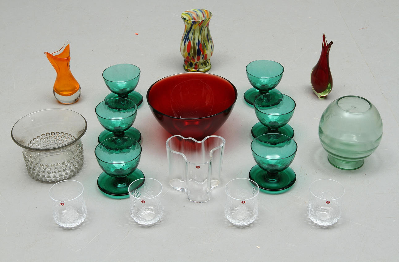 PARTI GLAS, 17 delar, bland annat "Fuga" samt Iittala.