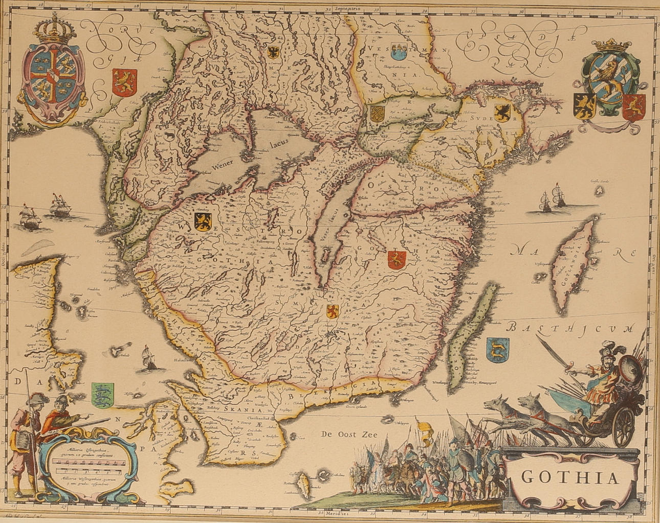 Map, Gothia, colored. Art - Engravings & Prints - Auctionet