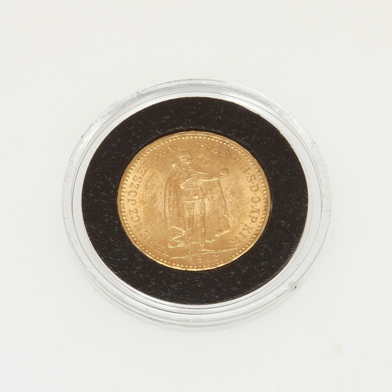 MYNT, guld, 20 Korona, Ferencz József, Ungern, 1893. Vikt 6,7 g.