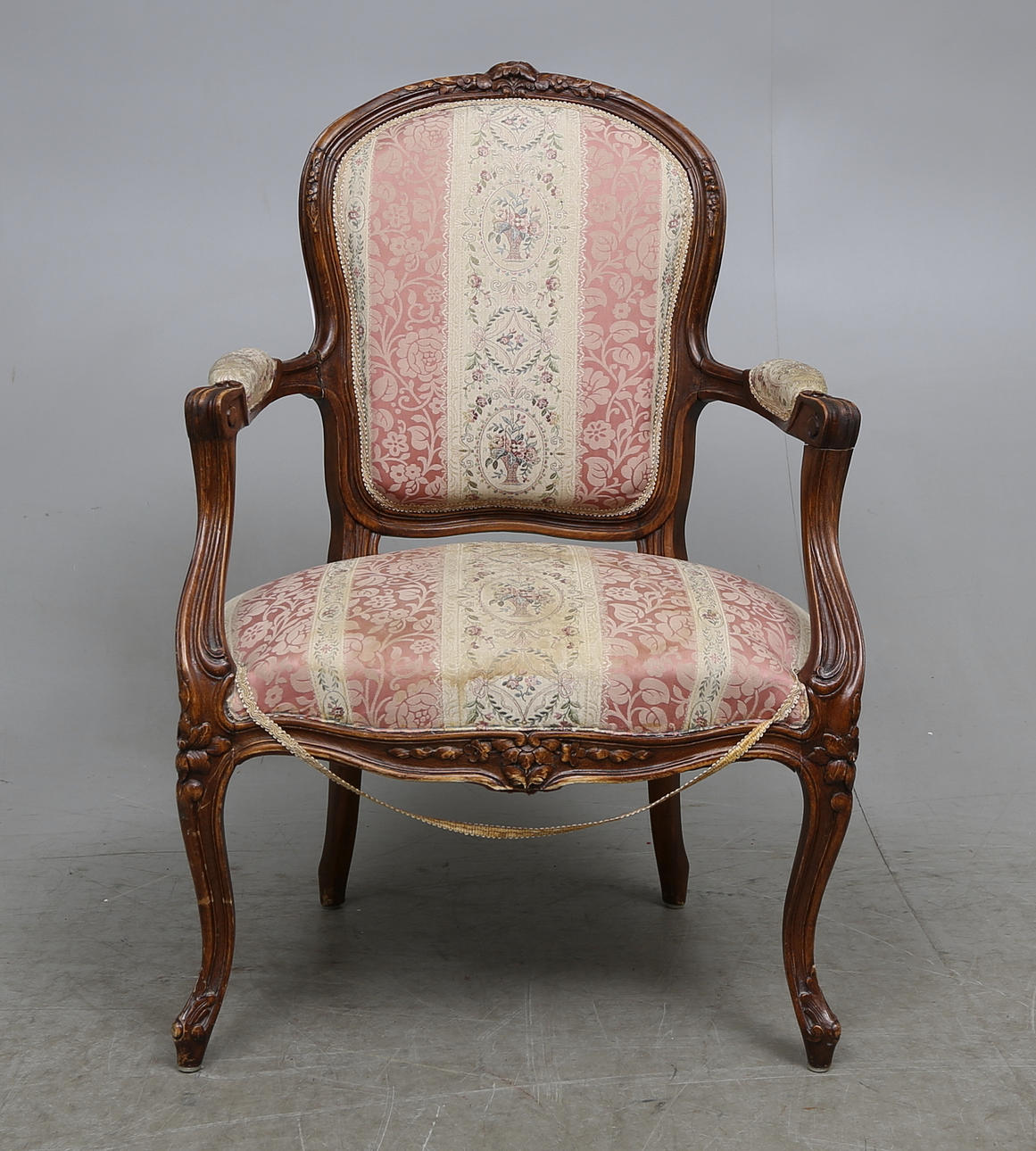 FÅTÖLJ, rokokostil, 1800/1900-tal.