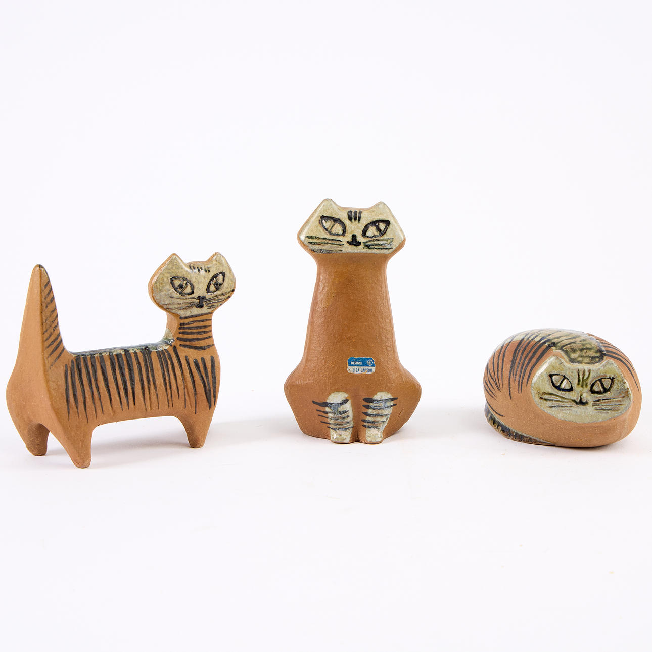 LISA LARSON. Cats, 3 pcs, Gustavsberg.