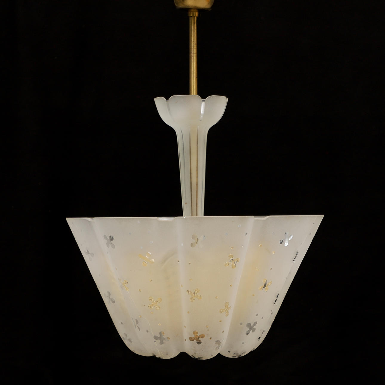 A Swedish Modern ceiling lamp, Orrefors, 1940s/50s.